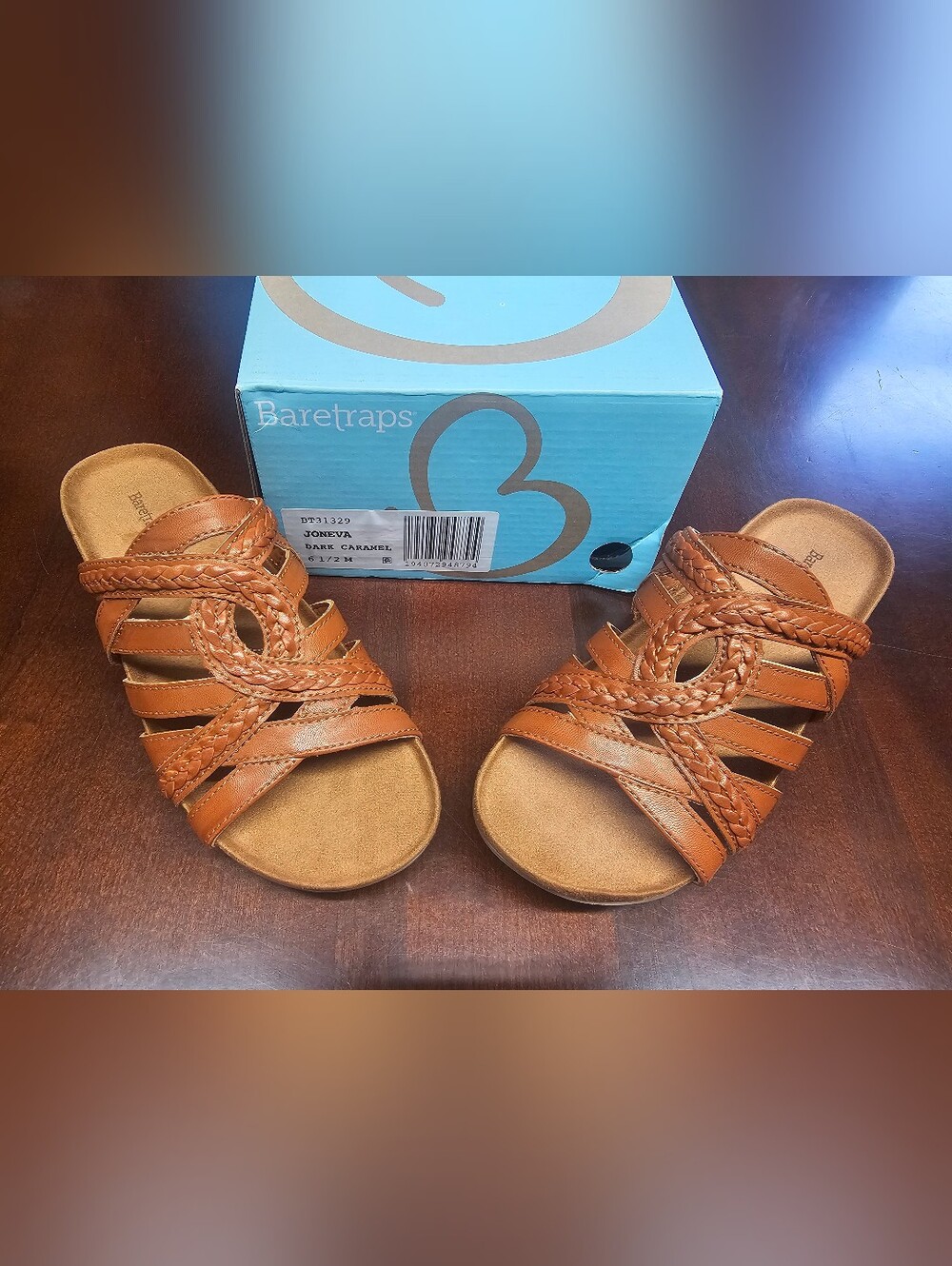 NEW! BareTraps Joneva Woven Sandal in Dark Caramel 6.5